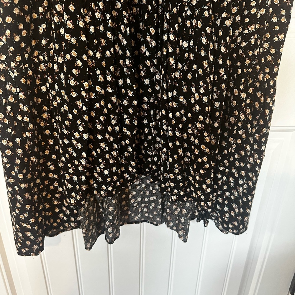 NATURAL LIFE Black Midi Dress with Cream Floral Print - Picture 2 of 8